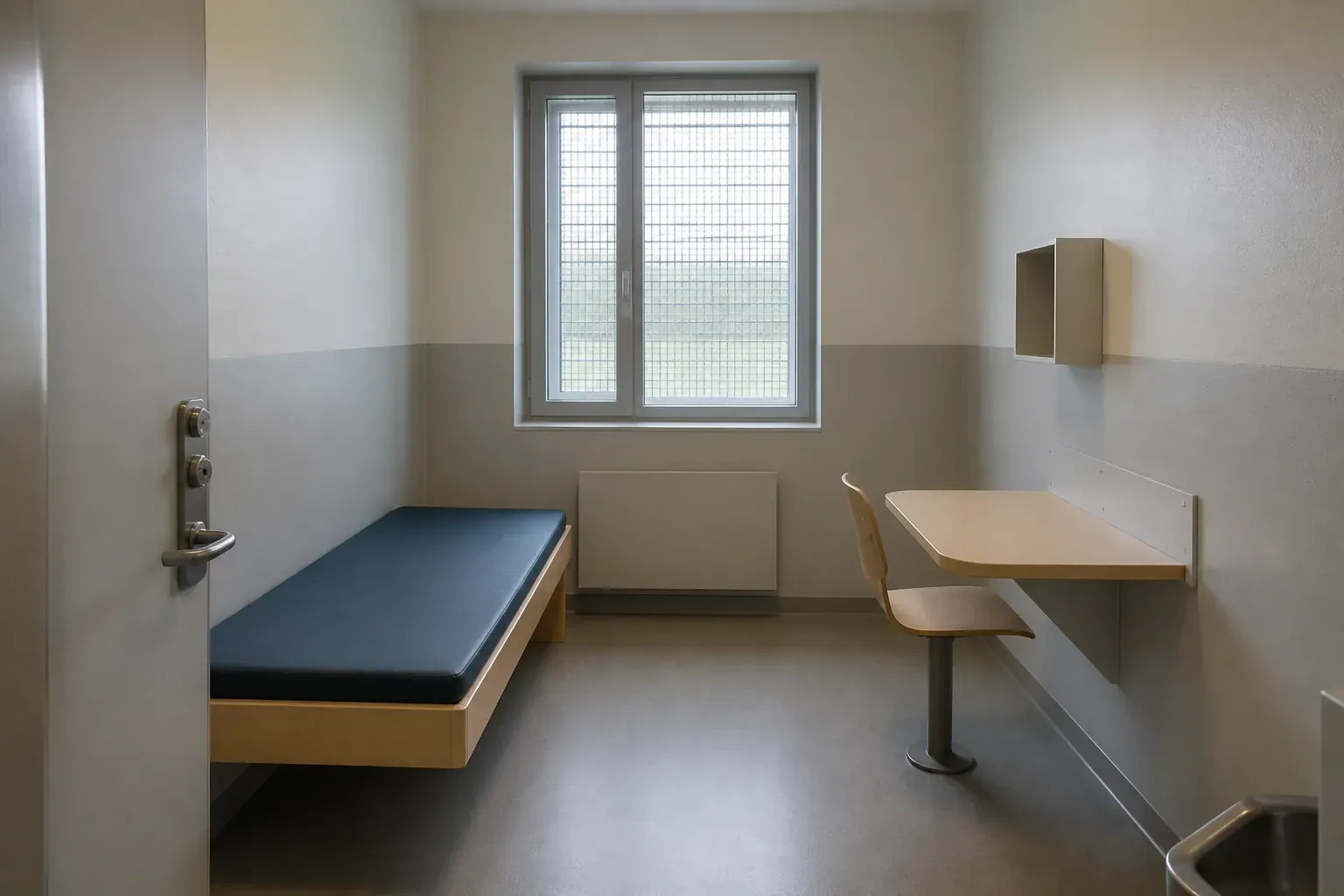 Bostadsrum i svenskt häkte med enkel inredning